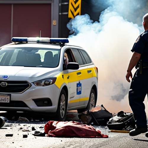 Home 24 A highly focused paramedic amidst a chaotic multi-vehicle accident scene, intensely observing and documenting details. Dynamic action shot, capturing elements like vehicle debris, smoke, and precise field note-taking on a waterproof pad. The scene should convey urgency and the paramount importance of sharp observation in emergency response. Realistic, professional, high-detail, cinematic lighting.