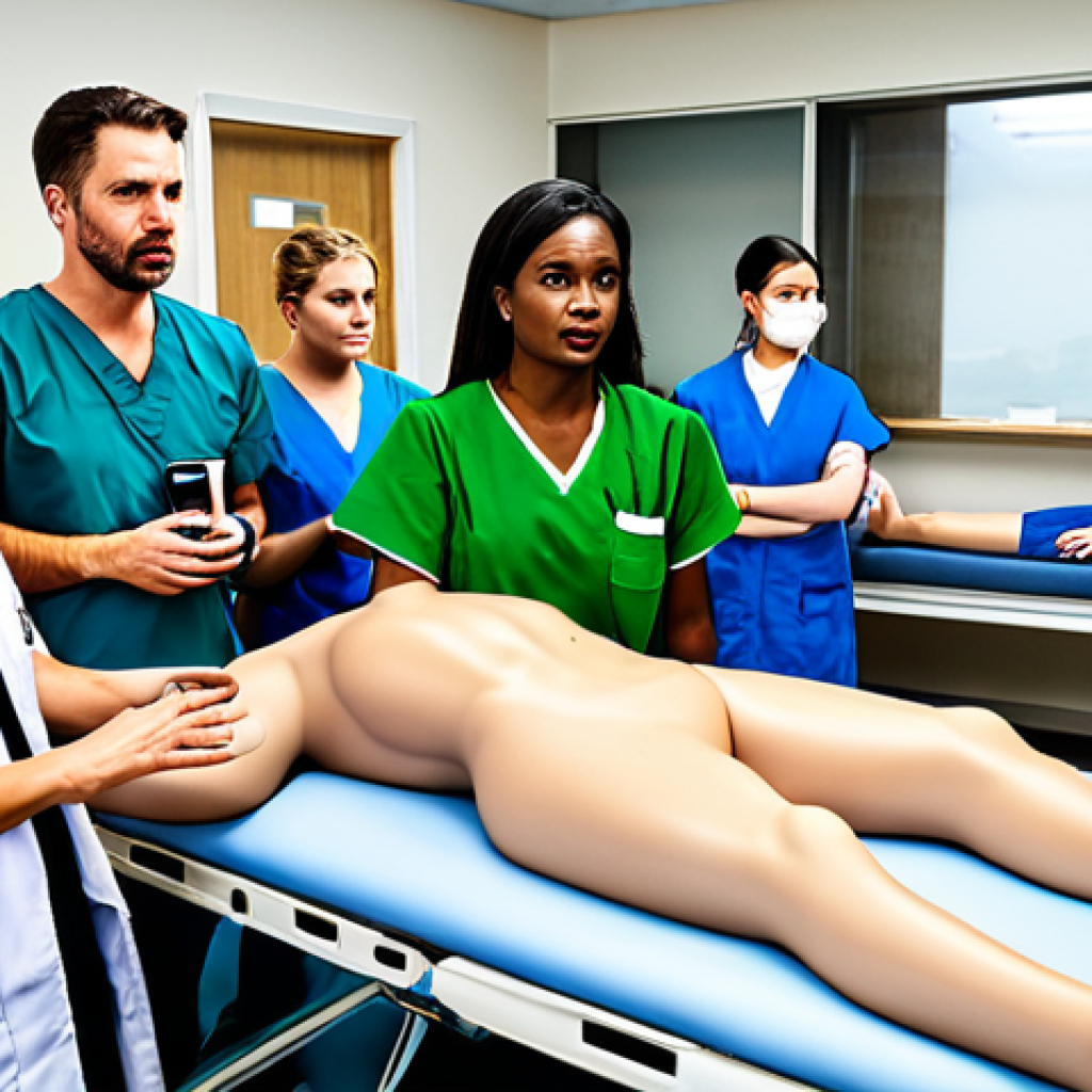 응급구조사와 ACLS - ACLS Training Simulation**

A diverse group of healthcare professionals (doctors, nurses, paramedics...