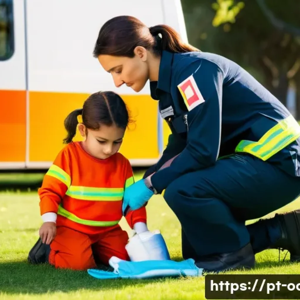 응급구조사 출동 준비물 체크리스트 - **Prompt:** "A young female paramedic, wearing a standard EMS uniform with reflective stripes and ap...