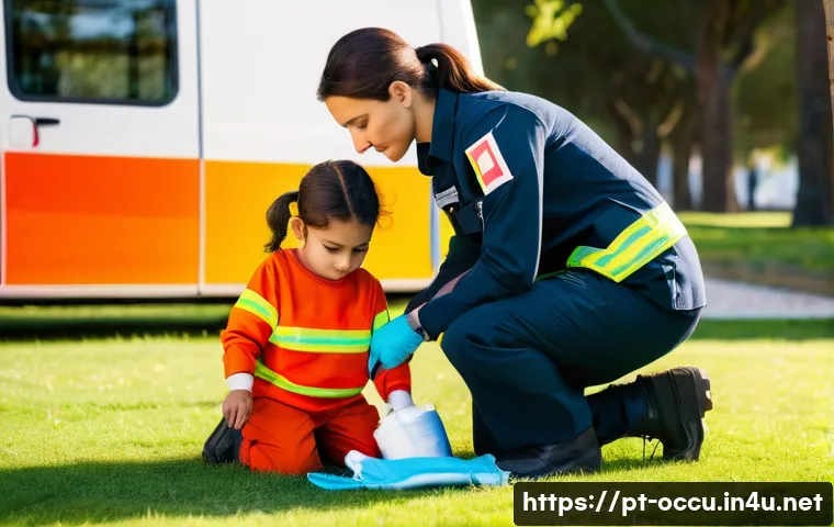 응급구조사 출동 준비물 체크리스트 - **Prompt:** "A young female paramedic, wearing a standard EMS uniform with reflective stripes and ap...