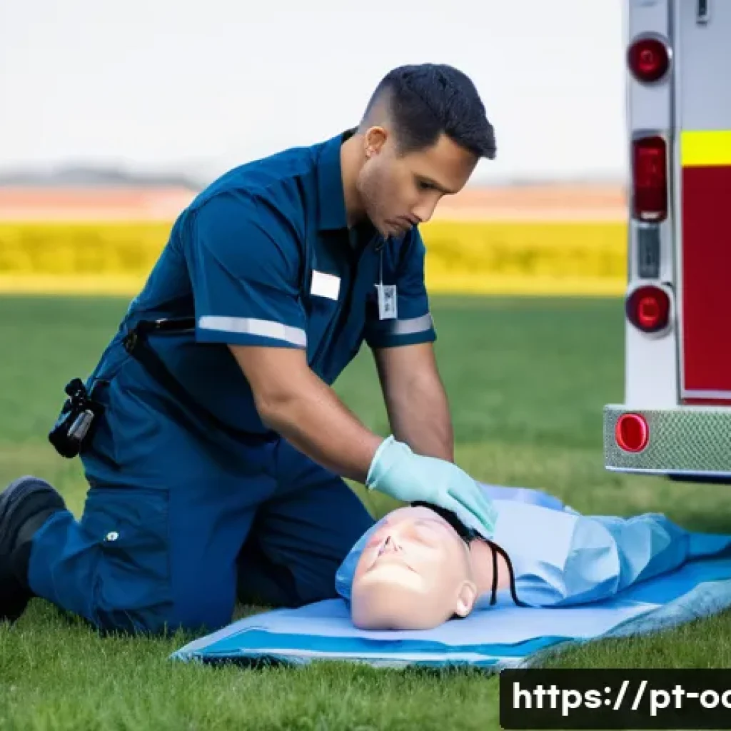 응급구조사 경력개발 - A professional emergency medical technician (EMT) wearing a detailed advanced pre-hospital care unif...