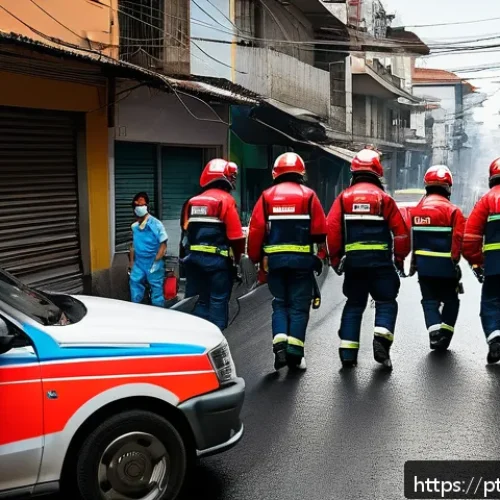 응급구조사 일상 - A dynamic and intense scene of emergency medical responders in action on a busy urban street in Braz...