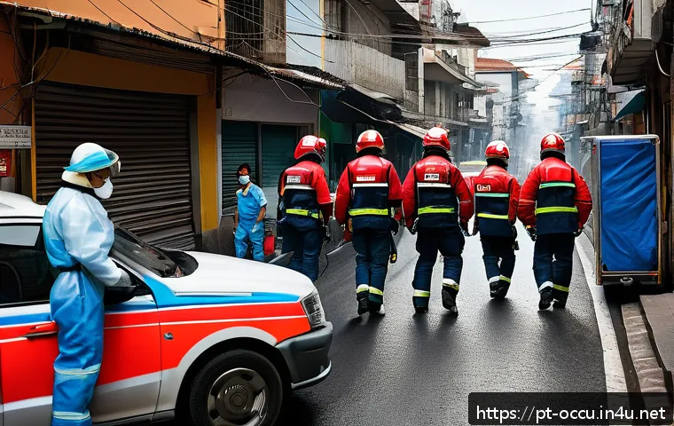 응급구조사 일상 - A dynamic and intense scene of emergency medical responders in action on a busy urban street in Braz...